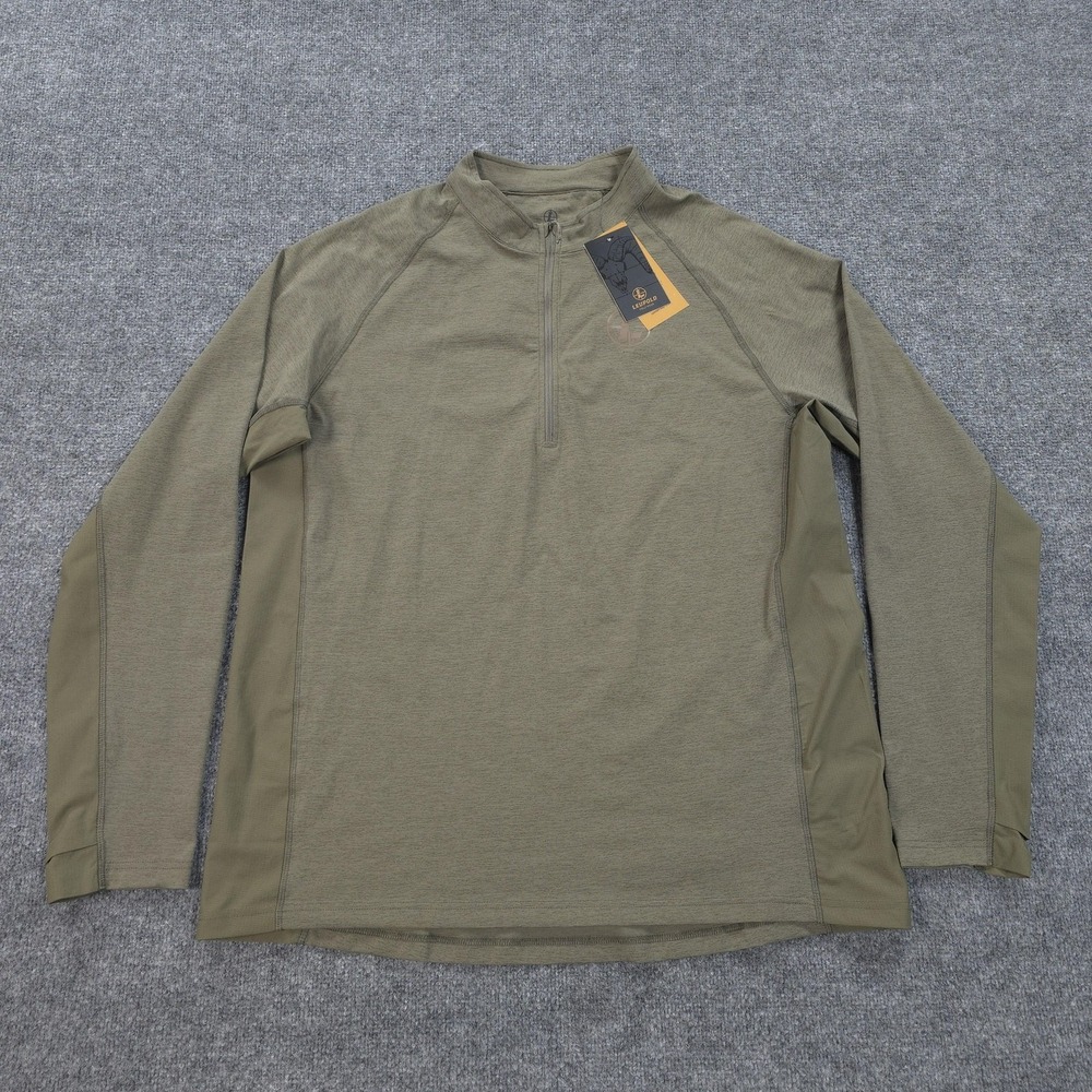 Leupold Shirt Mens 3XL Green Covert Pro 1/4 Zip Hunting Hiking UPF 50 Field Wear